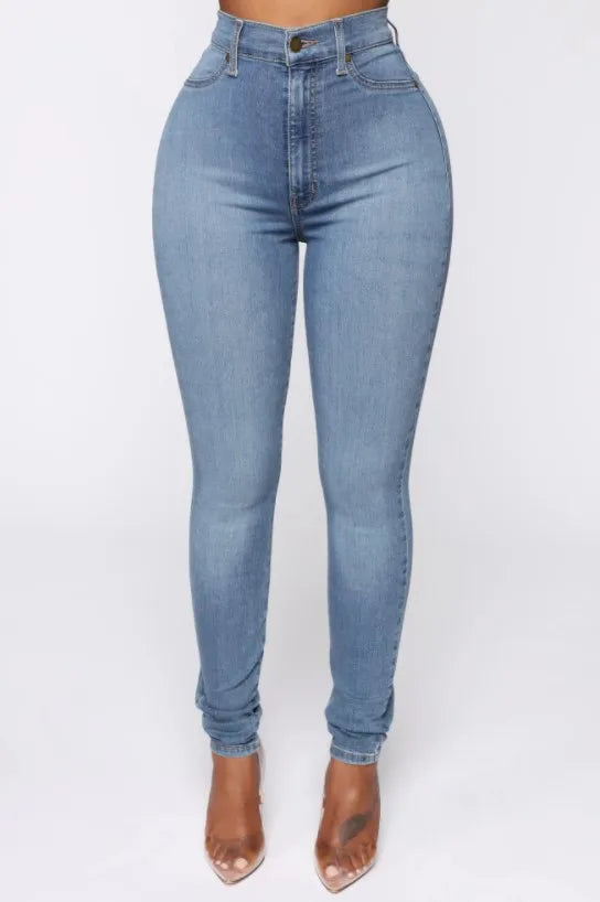 Damen High-Waist Denim-Bleistifthose – Streetstyle trifft Komfort